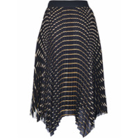 Pinko Saia com pregas e padronagem metálica - Preto