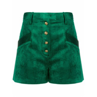 Pinko Short cintura alta de veludo cotelê - Verde