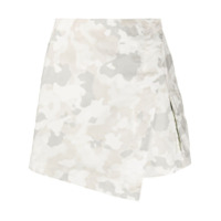 Pinko Short-saia com estampa camuflada - Branco