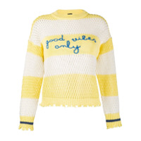 Pinko Suéter com bordado de listras - Amarelo