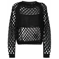 Pinko Suéter de tricô com detalhe de recortes vazados - Preto