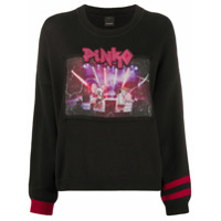 Pinko Suéter de tricô com logo bordado - Preto