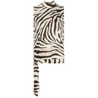Polo Ralph Lauren Blusa com estampa de zebra e amarração lateral - Neutro