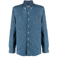 Polo Ralph Lauren Camisa jeans com abotoamento e logo - Azul