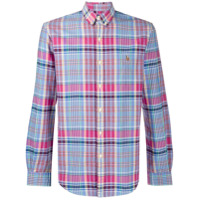 Polo Ralph Lauren Camisa xadrez mangas longas com logo - Rosa
