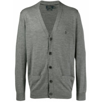 Polo Ralph Lauren Cardigan com bordado de logo - Cinza