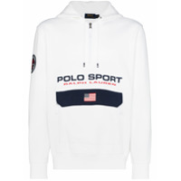 Polo Ralph Lauren half-zip logo print hoodie - Branco