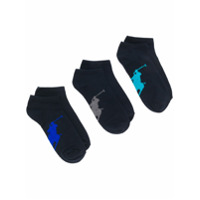 Polo Ralph Lauren Par de meias com estampa de logo - Azul