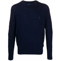 Polo Ralph Lauren Suéter de tricô com logo bordado - Azul
