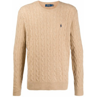 Polo Ralph Lauren Suéter de tricô com logo - Marrom