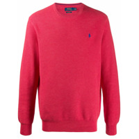Polo Ralph Lauren Suéter decote careca com logo bordado - Rosa