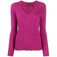 Polo Ralph Lauren Suéter decote em V de tricô - Rosa