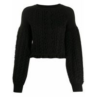 Ports 1961 balloon-sleeve cable knit sweater - Preto