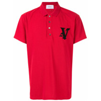 Ports V Camisa polo com logo bordado - Vermelho