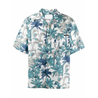 Prada Camisa com estampa de palmeiras - Azul