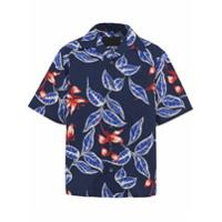 Prada Camisa com estampa floral e acabamento engomado - Azul