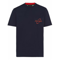 Prada Camiseta decote careca com estampa de logo - Azul