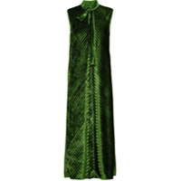 Prada Vestido midi chevron de veludo - Verde