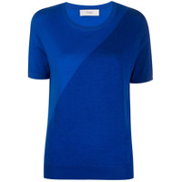 Pringle of Scotland Camiseta assimétrica de lã e seda - Azul