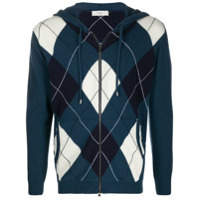 Pringle of Scotland Suéter com zíper e padronagem de losangos - Azul
