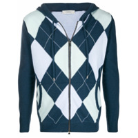 Pringle of Scotland Suéter com zíper e padronagem de losangos - Azul