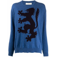 Pringle of Scotland Suéter Lion Rampant de cashmere - Azul