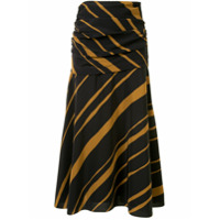 Proenza Schouler Saia midi drapeada com estampa - Preto