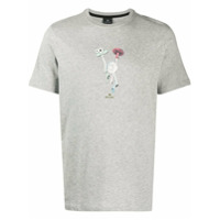 PS Paul Smith Camiseta de algodão orgânico com estampa de cogumelo - Cinza