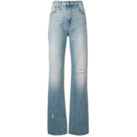 R13 Calça jeans flare com efeito destroyed - Azul