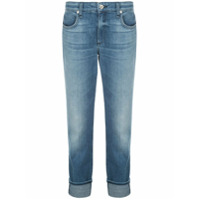 Rag & Bone /Jean Calça jeans cintura alta com barra dobrada - Azul