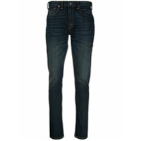 Ralph Lauren Calça jeans skinny cintura média com lavagem estonada - Azul