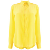 Ralph Lauren Collection Camisa de seda com colarinho pontiagudo - Amarelo