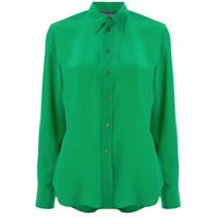 Ralph Lauren Collection Camisa de seda com colarinho pontiagudo - Verde
