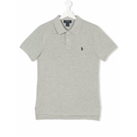 Ralph Lauren Kids Camisa polo com logo bordado - Cinza