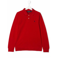 Ralph Lauren Kids Camisa polo com logo bordado - Vermelho