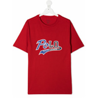Ralph Lauren Kids Camiseta decote careca com estampa de logo - Vermelho
