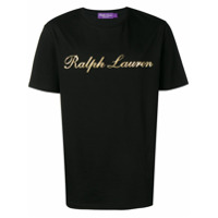 Ralph Lauren Purple Label Camiseta com logo contrastante - Preto