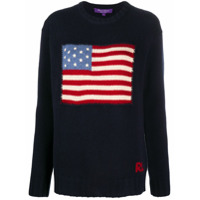 Ralph Lauren Suéter de cashmere com logo de bandeira - Azul