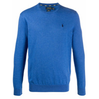 Ralph Lauren Suéter decote careca com logo bordado - Azul
