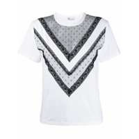 RedValentino Camiseta com detalhe translúcido 'REDValentino' - Branco