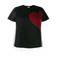 RedValentino Camiseta com estampa de coração - Preto