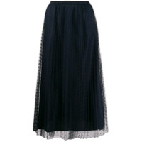 RedValentino point d'esprit pleated skirt - Azul