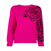 RedValentino Suéter com bordado de leopardo - Rosa
