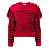RedValentino Suéter RED(V) de tricô com listras - Vermelho