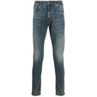 Represent Calça jeans slim com efeito desbotado - Azul