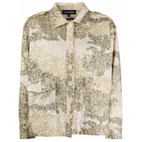 Retrofete Camisa com estampa camuflada e aplicação - Neutro