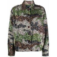 Retrofete Jaqueta com estampa camuflada e paetês - Cinza