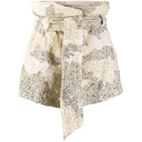 Retrofete Short com estampa camuflada e paetês - Neutro