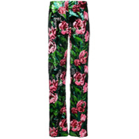 Richard Quinn sequin rose straight-leg trousers - Verde