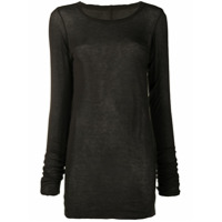 Rick Owens Blusa translúcida mangas longas - Marrom